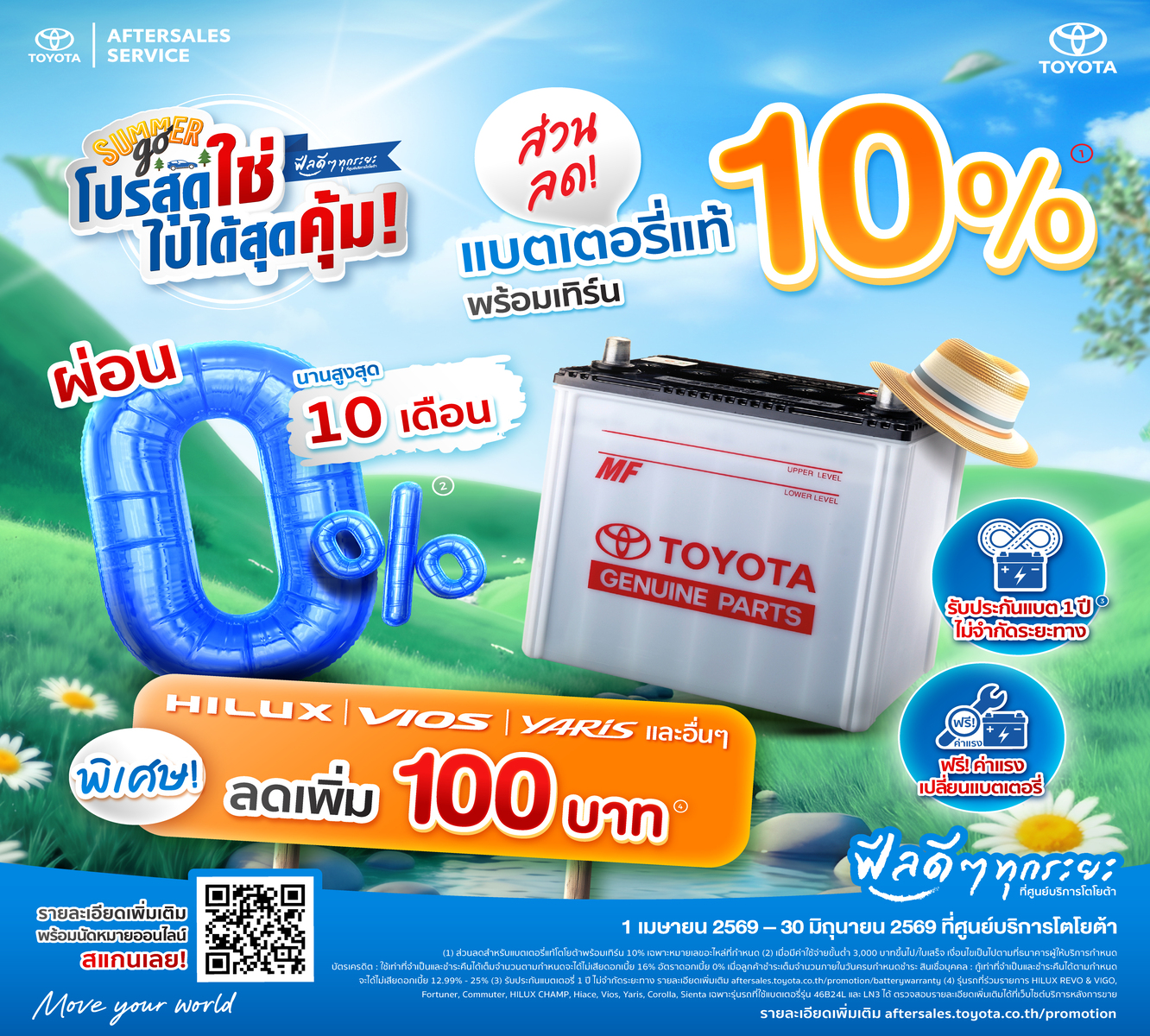 โปรสุดใช่ ไปได้สุดคุ้ม - แบตเตอรี่แท้พร้อมเทิร์น ลด 10 เปอร์เซ็นต์